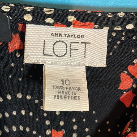 Ann Taylor retro quirky Loft fluttery skirt 30s 40s style size 10 - Picture 6 of 8